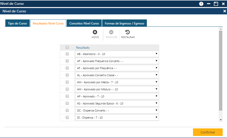 AW-Secretário-Tabela-Currículo-Nível de Curso-Resultados Nivel de Curso.png