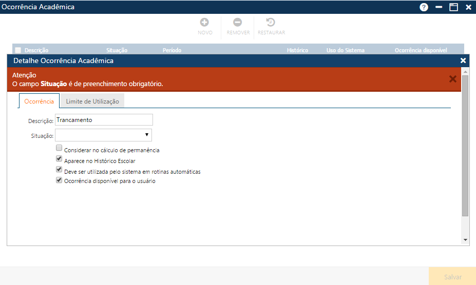 AW-Secretário-Tabela-Registro Escolar-Ocorrência Acadêmica-ERRO.png