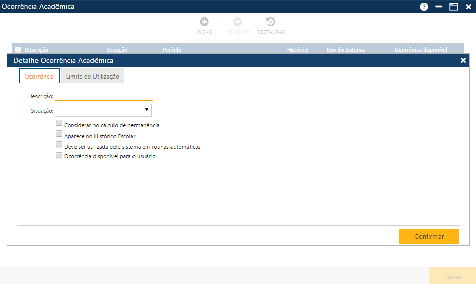 AW-Secretário-Tabela-Registro Escolar-Ocorrência Acadêmica-Incluindo uma ocorrência.png