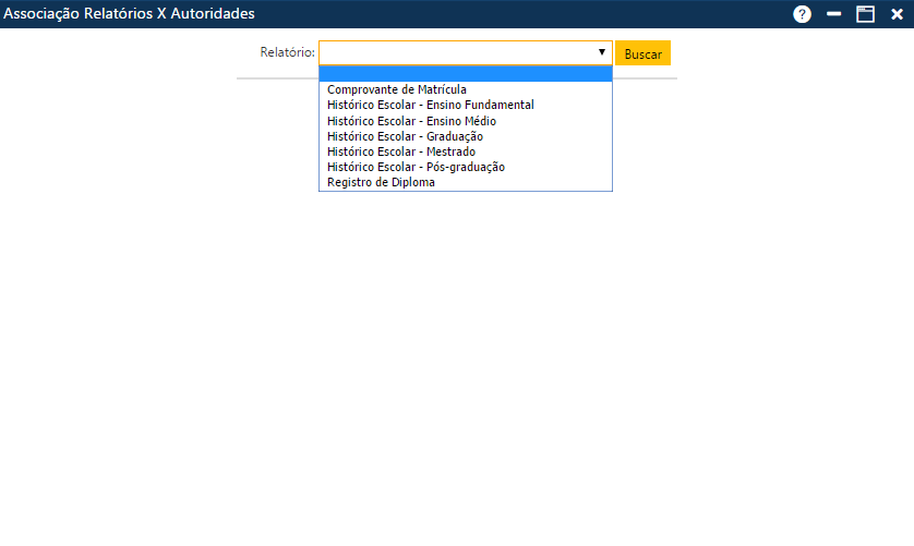 Acadêmico WEB-Secretário-Tabela-Outros-Relatórios x Autoridades - Selecionando um relatório.png