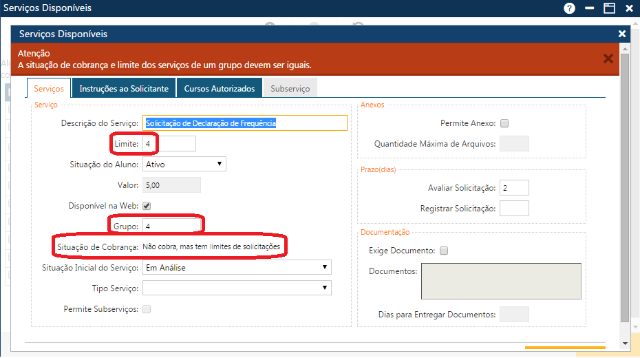 Mensagem Cobrança e limite em um Grupo precisam ser iguais.png