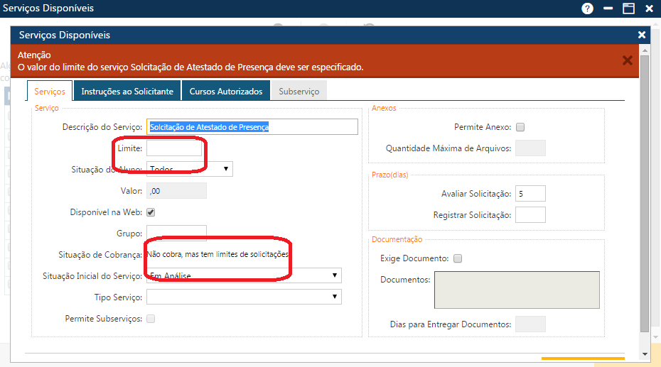 Mensagem Faltou especificar o Limite se ele é considerado na cobrança.png