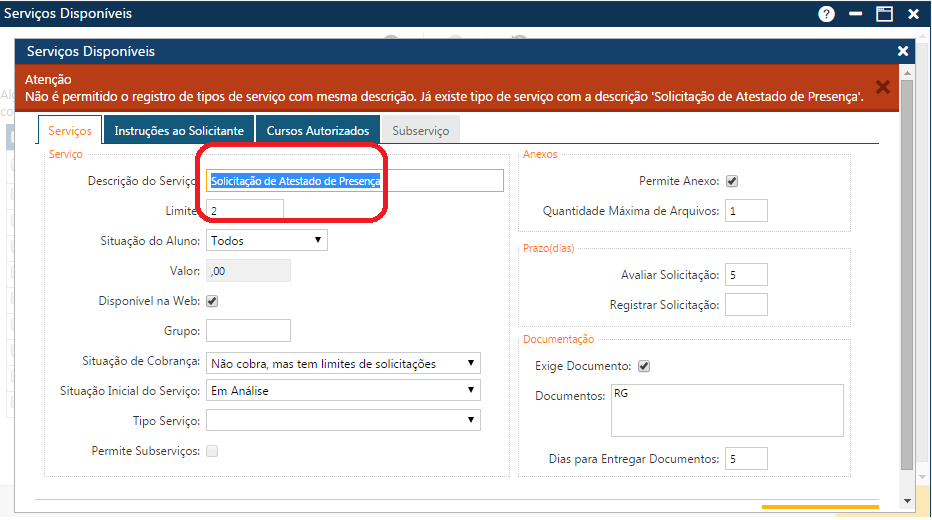 Mensagem Não pode repetir descrição de serviço.png