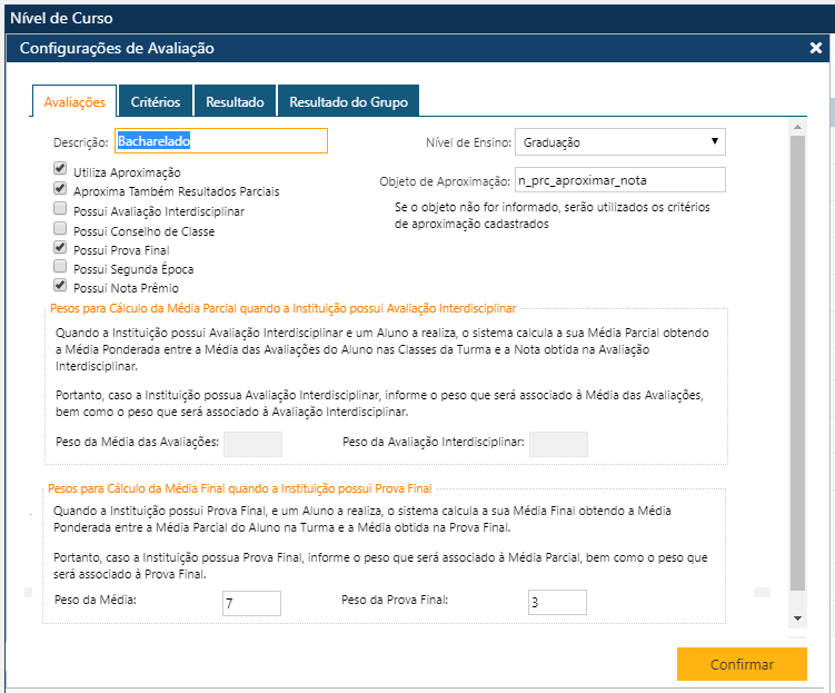 AW-Tabela-Curriculo-Nível de Curso - Cofigura Avaliação - Avaliações.PNG