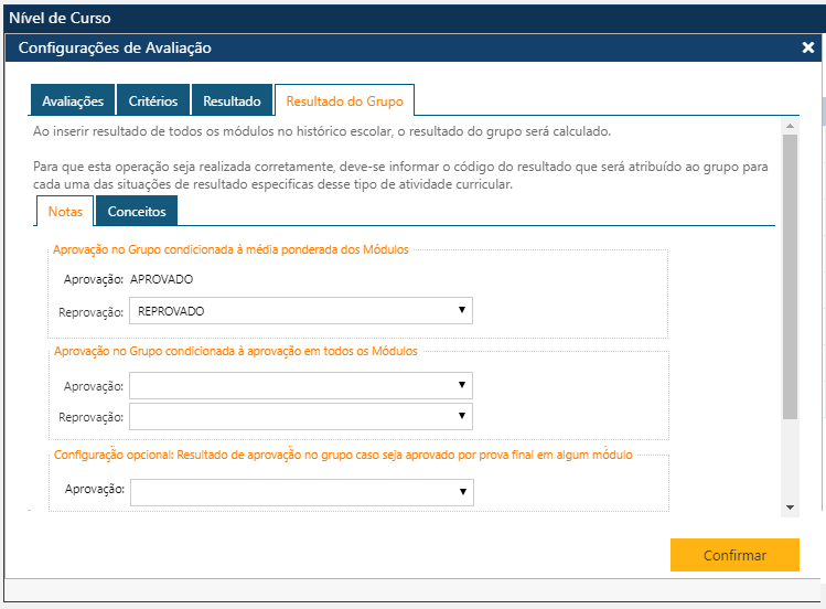 AW-Tabela-Curriculo-Nível de Curso - Cofigura Avaliação - Resultado no Grupo.PNG