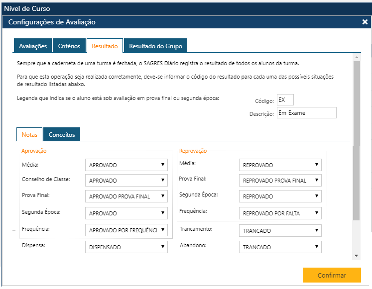 AW-Tabela-Curriculo-Nível de Curso - Cofigura Avaliação - Resultado.PNG