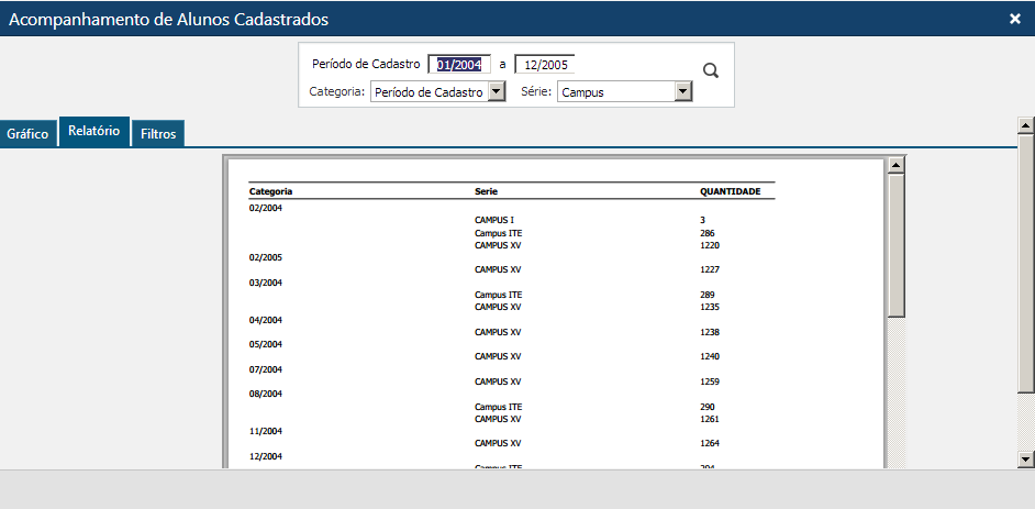 Acompanhamento de Alunos Cadastrados - Pasta relatório.png