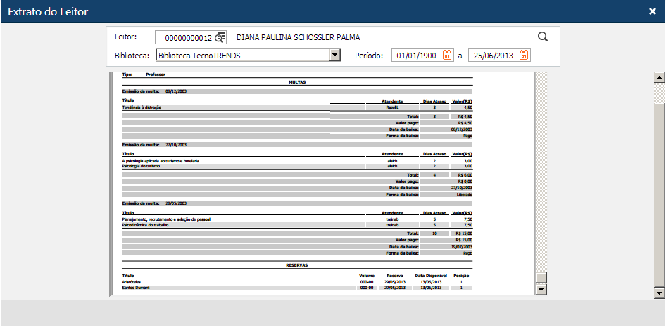 Exemplo de Relatório Extrato do leitor - Reservas.png