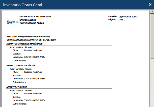 Exemplo do relatório Inventário de obras geral por assunto.png