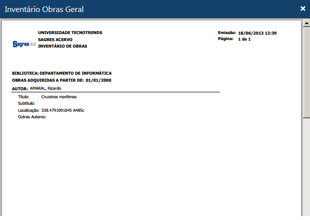 Exemplo do relatório Inventário de obras geral por autor.png