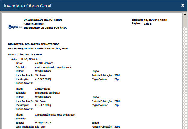 Exemplo do relatório Inventário de obras geral por área co CDD parcial.png