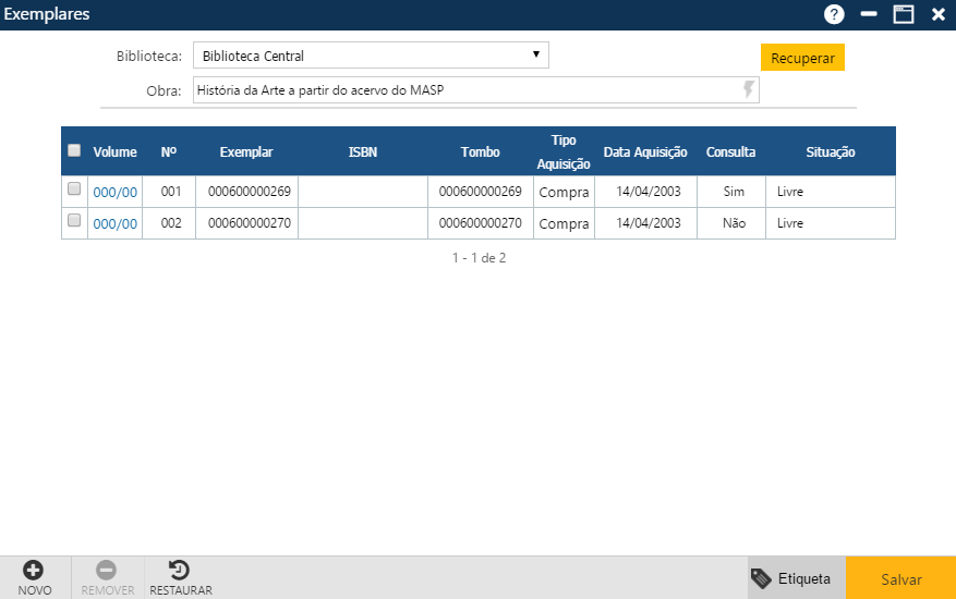 Interface Catalogação-Obras- Pasta Obra-Interface Botão Exemplares.png