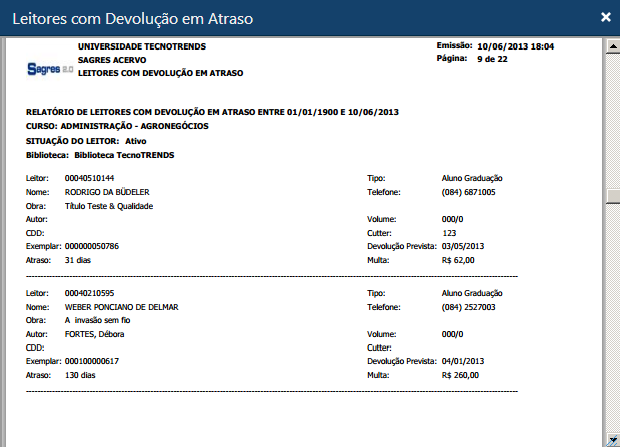 Interface EXEMPLO Relatório Leitores com devolução em atrso.png