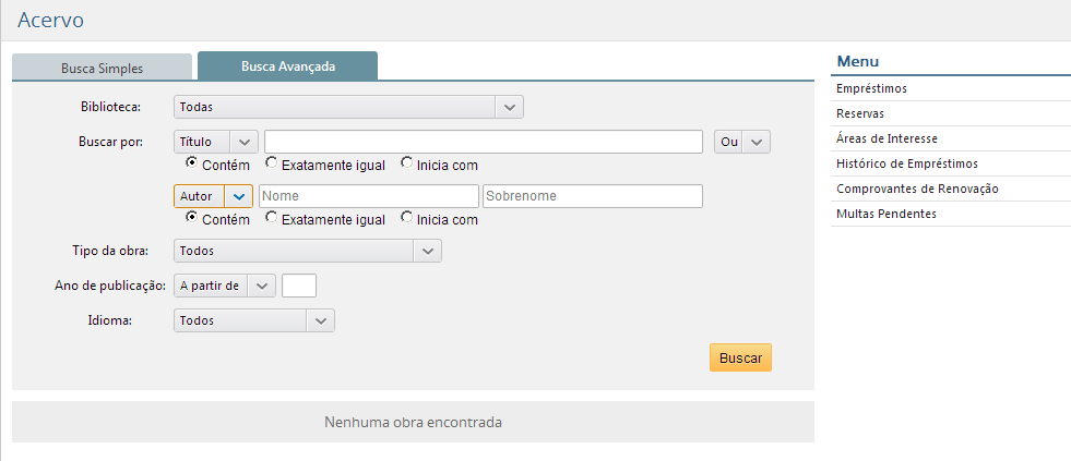 Tela inicial do acervo - com a pesquisa avançada - mais de uma opção para Buscar.png
