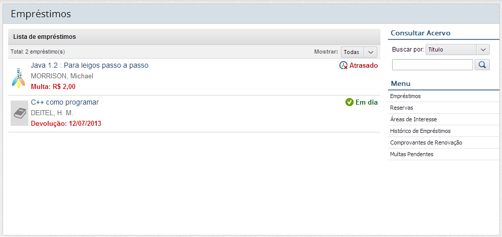 Tela de Lista de empréstimos mostrando atraso e em dia.png